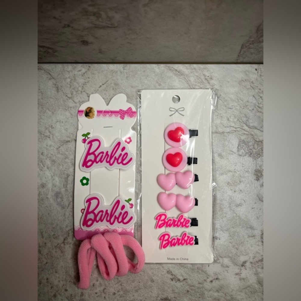 Pink Barbie Hair Accessories Set